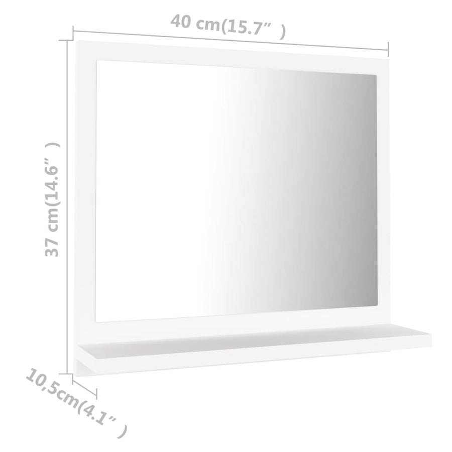 Badkamerspiegel 40X0,5X37 Cm Bewerkt Hout Wit 40 cm