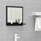 Bathroom mirror 40x10.5x37 cm treated wood black