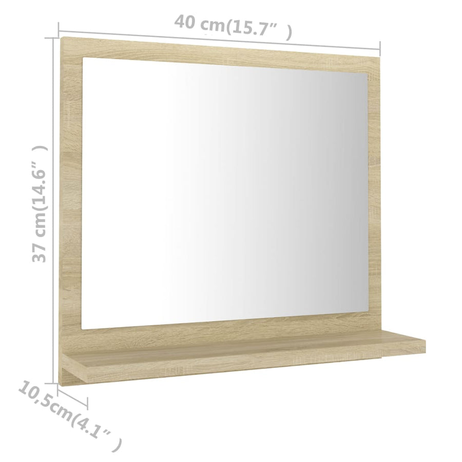 Badkamerspiegel 40X0,5X37 Cm Spaanplaat Kleurig Sonoma eiken 40 cm