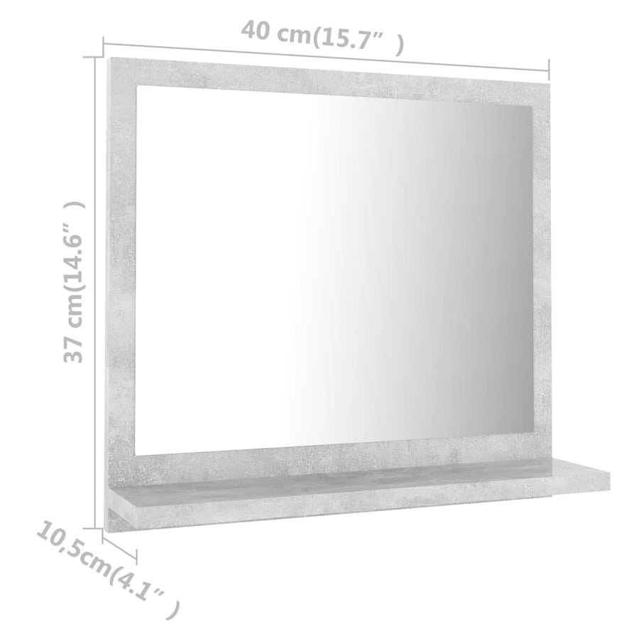 Badkamerspiegel 40X0,5X37 Cm Spaanplaat Betongrijs 40 cm