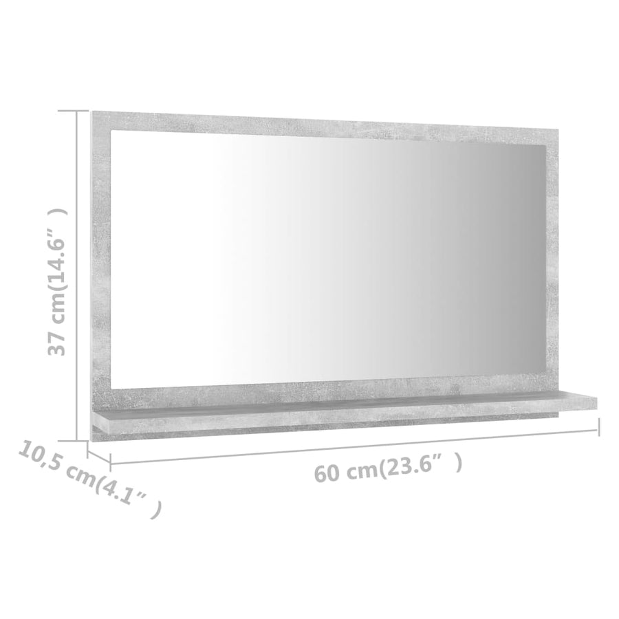 Badkamerspiegel 60X0,5X37 Cm Spaanplaat Betongrijs 60 cm