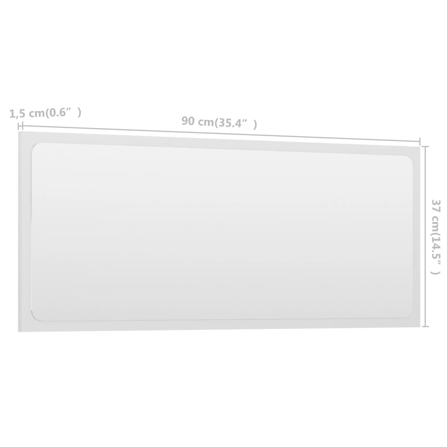 Badkamerspiegel 90X,5X37 Cm Spaanplaat 90 x 1.5 x 37 cm Wit