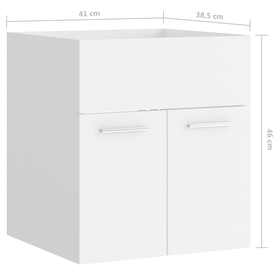 Wastafelkast 4X38,5X46 Cm Bewerkt Hout 41 x 38.5 x 46 cm Wit