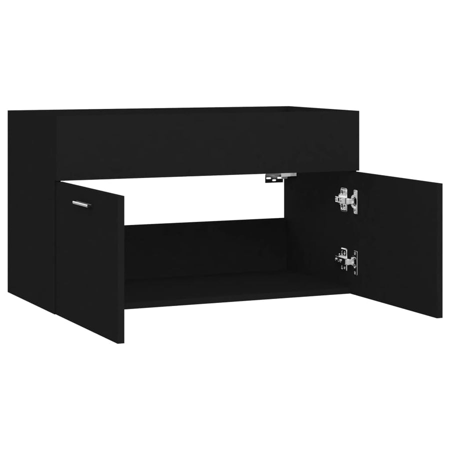 Wastafelkast 80X38,5X46 Cm Spaanplaat 80 x 38.5 x 46 cm Zwart