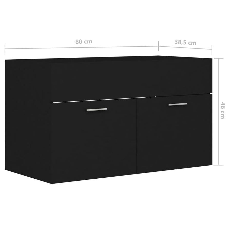 Wastafelkast 80X38,5X46 Cm Spaanplaat 80 x 38.5 x 46 cm Zwart