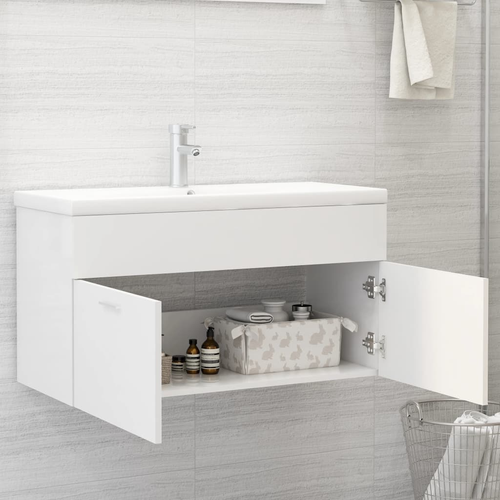 Wastafelkast 90X38,5X46 Cm Spaanplaat 90 x 38.5 x 46 cm Wit
