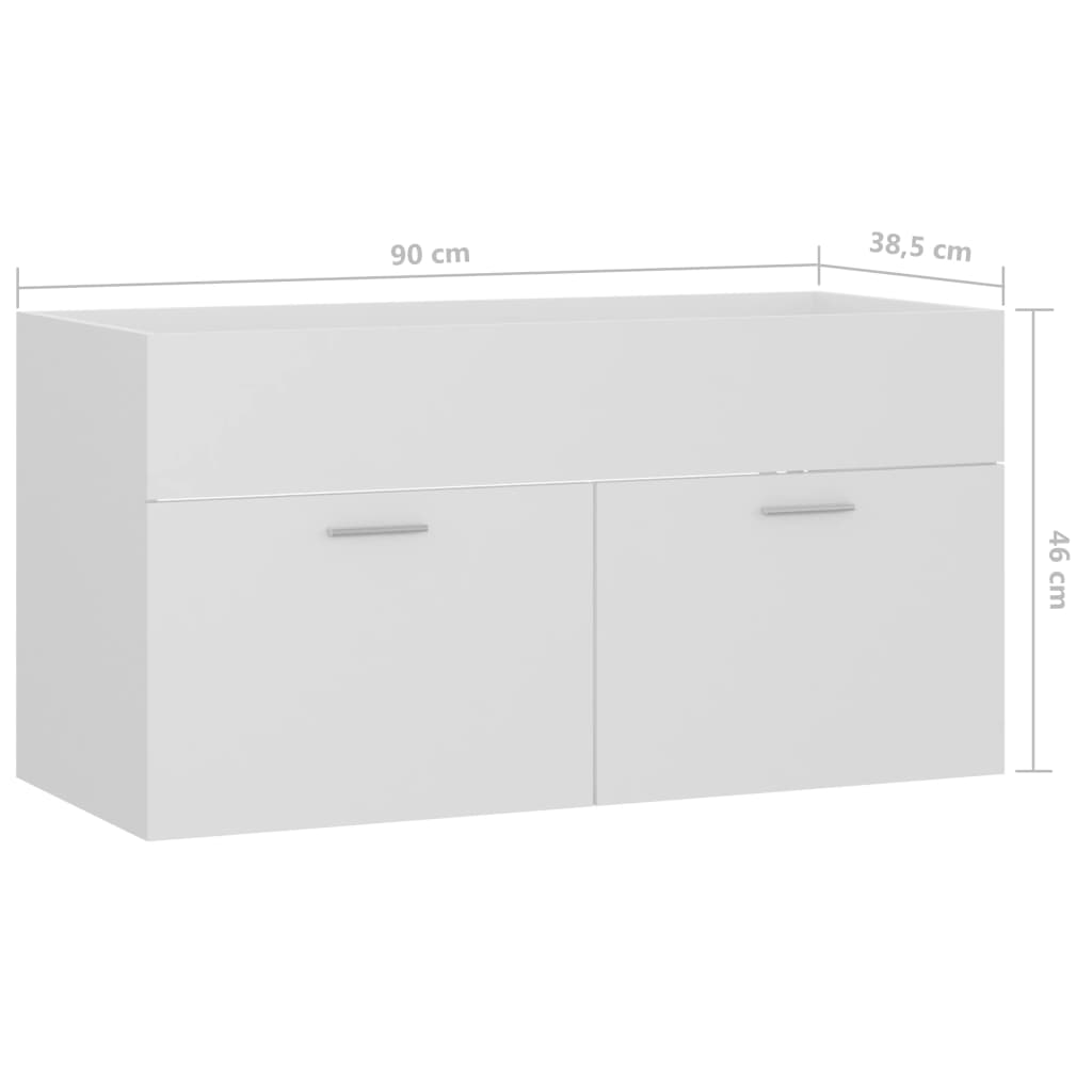 Wastafelkast 90X38,5X46 Cm Spaanplaat 90 x 38.5 x 46 cm Wit