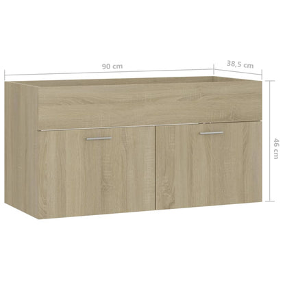 Wastafelkast 90X38,5X46 Cm Spaanplaat Kleurig 90 x 38.5 x 46 cm Sonoma eiken