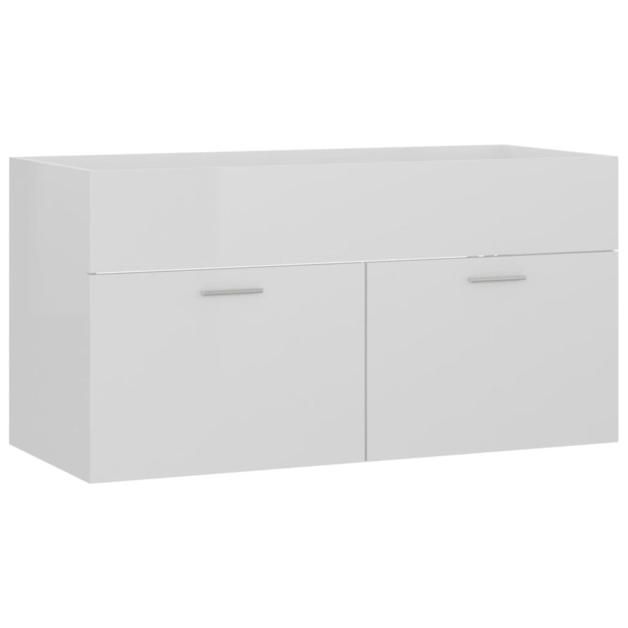 Wastafelkast 90X38,5X46 Cm Spaanplaat 90 x 38.5 x 46 cm Hoogglans wit