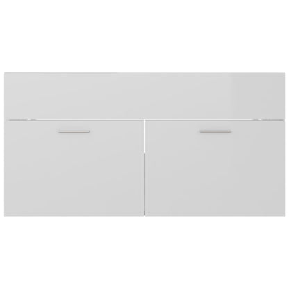 Wastafelkast 90X38,5X46 Cm Spaanplaat 90 x 38.5 x 46 cm Hoogglans wit
