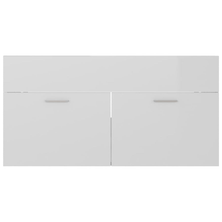 Wastafelkast 90X38,5X46 Cm Spaanplaat 90 x 38.5 x 46 cm Hoogglans wit