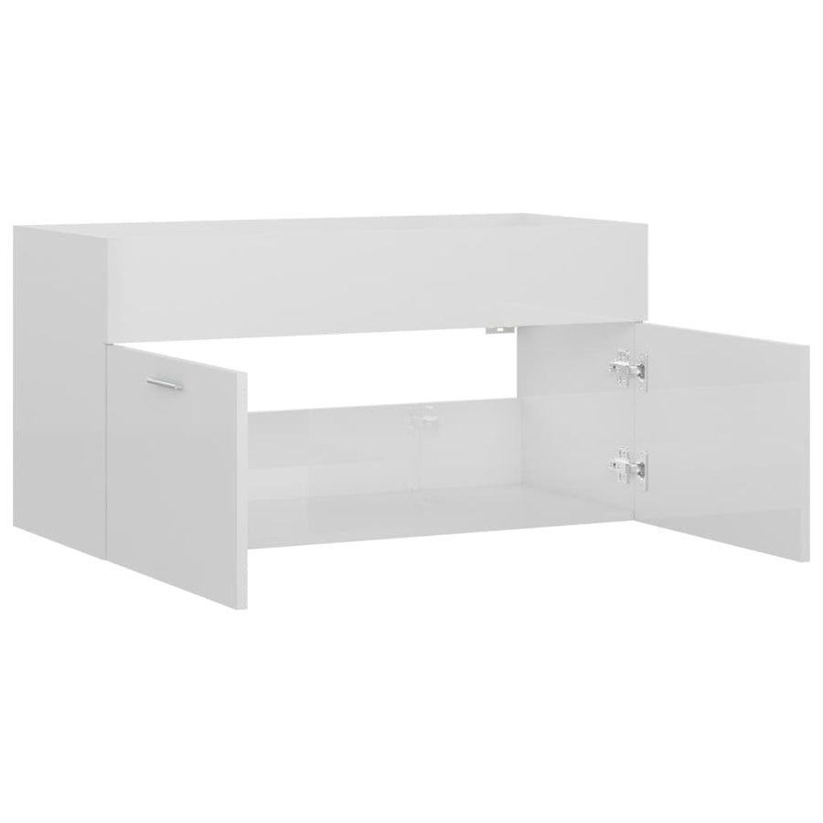 Wastafelkast 90X38,5X46 Cm Spaanplaat 90 x 38.5 x 46 cm Hoogglans wit