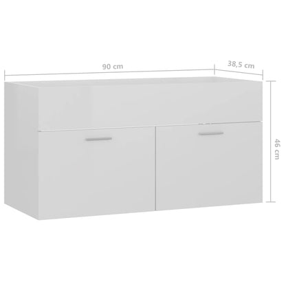 Wastafelkast 90X38,5X46 Cm Spaanplaat 90 x 38.5 x 46 cm Hoogglans wit
