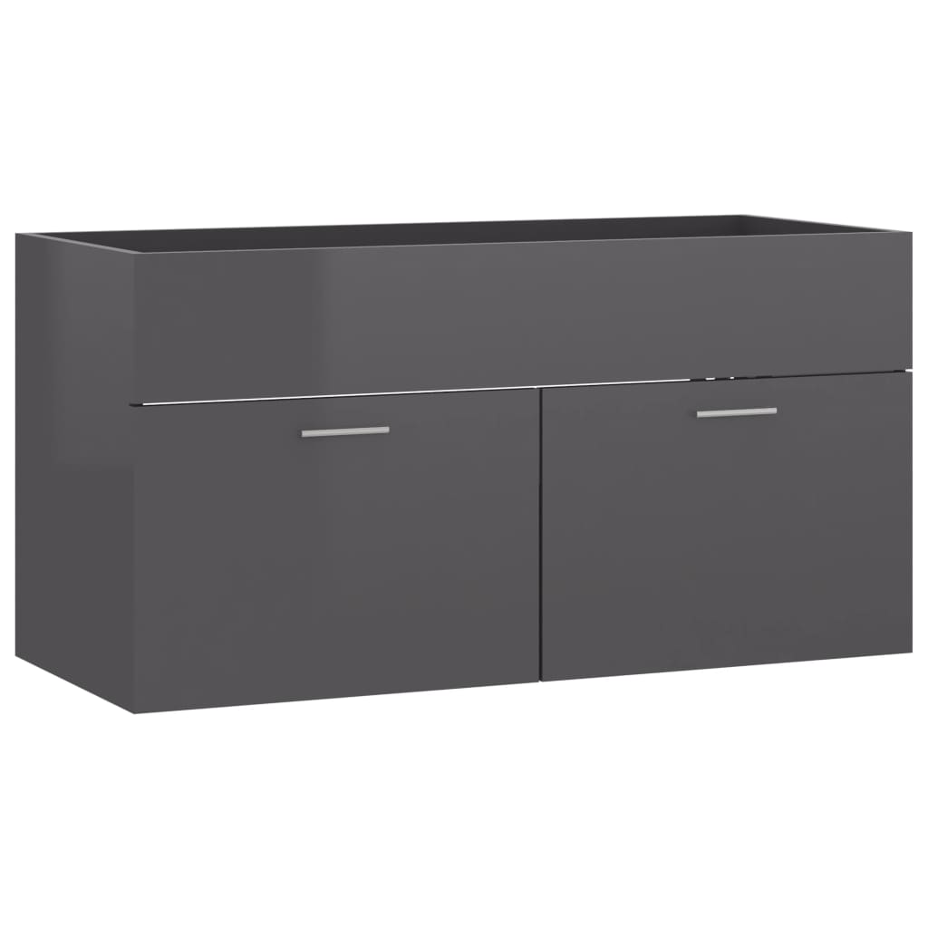 Wastafelkast 90X38,5X46 Cm Spaanplaat 90 x 38.5 x 46 cm Hoogglans grijs
