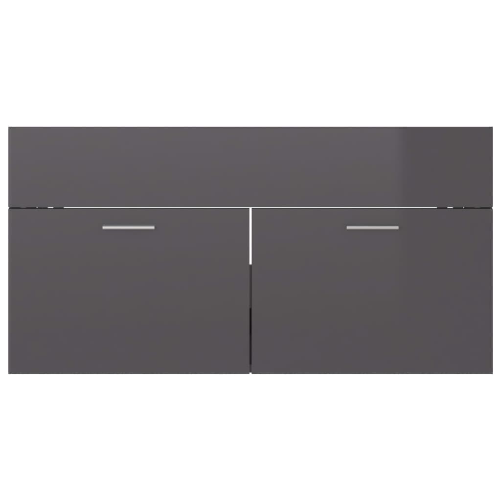 Wastafelkast 90X38,5X46 Cm Spaanplaat 90 x 38.5 x 46 cm Hoogglans grijs