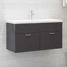 Wastafelkast 90X38,5X46 Cm Spaanplaat 90 x 38.5 x 46 cm Hoogglans grijs