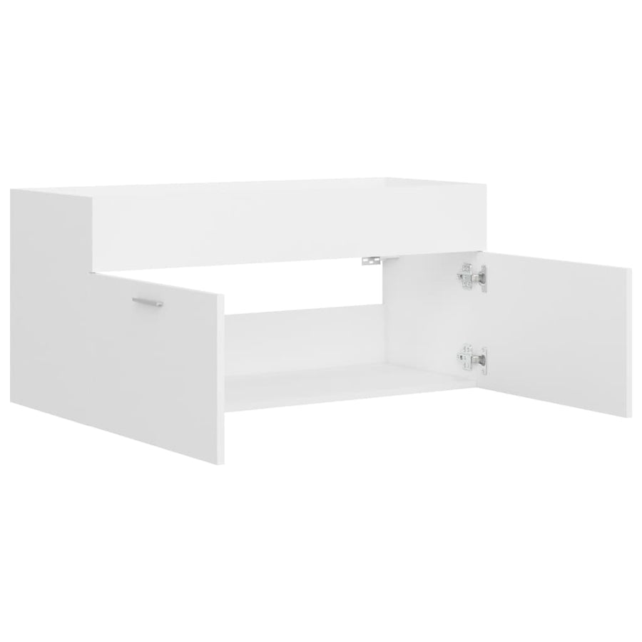 Wastafelkast 100X38,5X46 Cm Bewerkt Hout 100 x 38.5 x 46 cm Wit