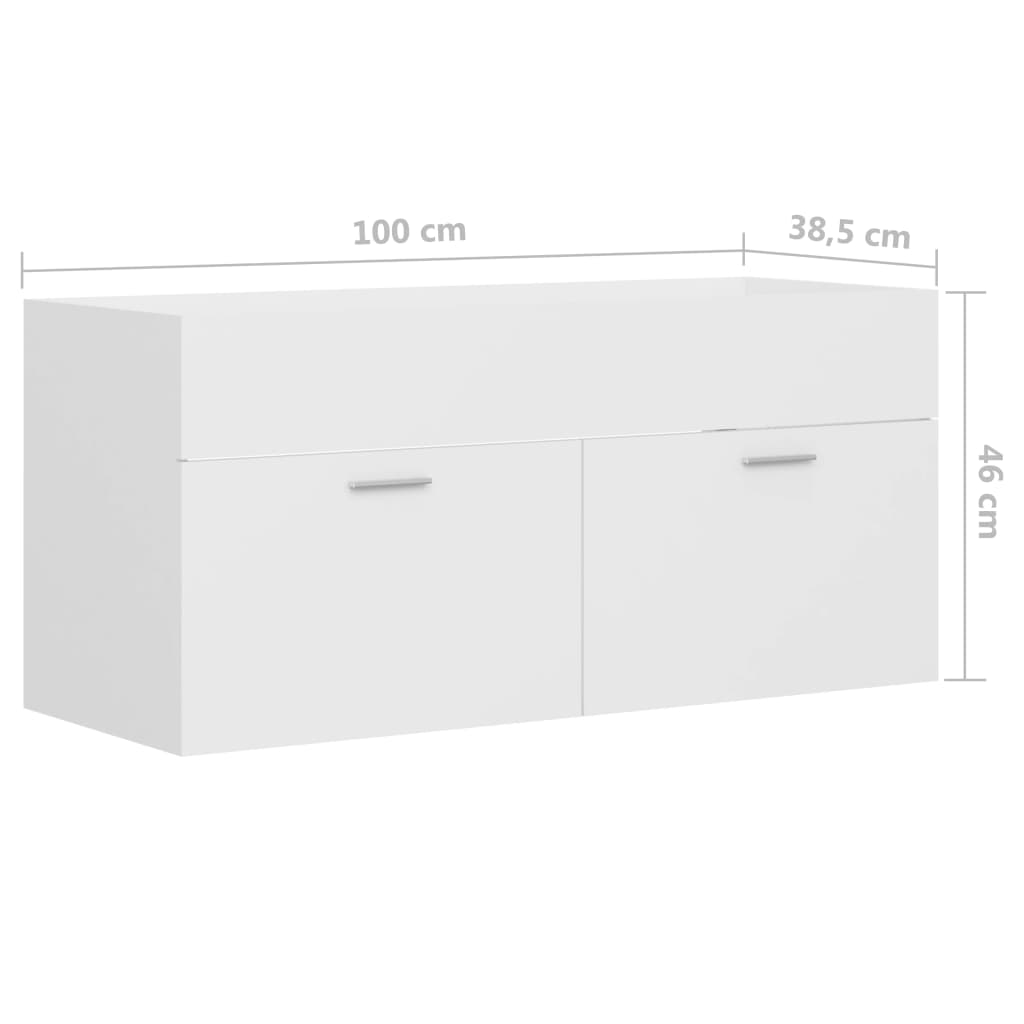 Wastafelkast 100X38,5X46 Cm Bewerkt Hout 100 x 38.5 x 46 cm Wit