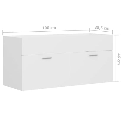 Wastafelkast 100X38,5X46 Cm Bewerkt Hout 100 x 38.5 x 46 cm Wit