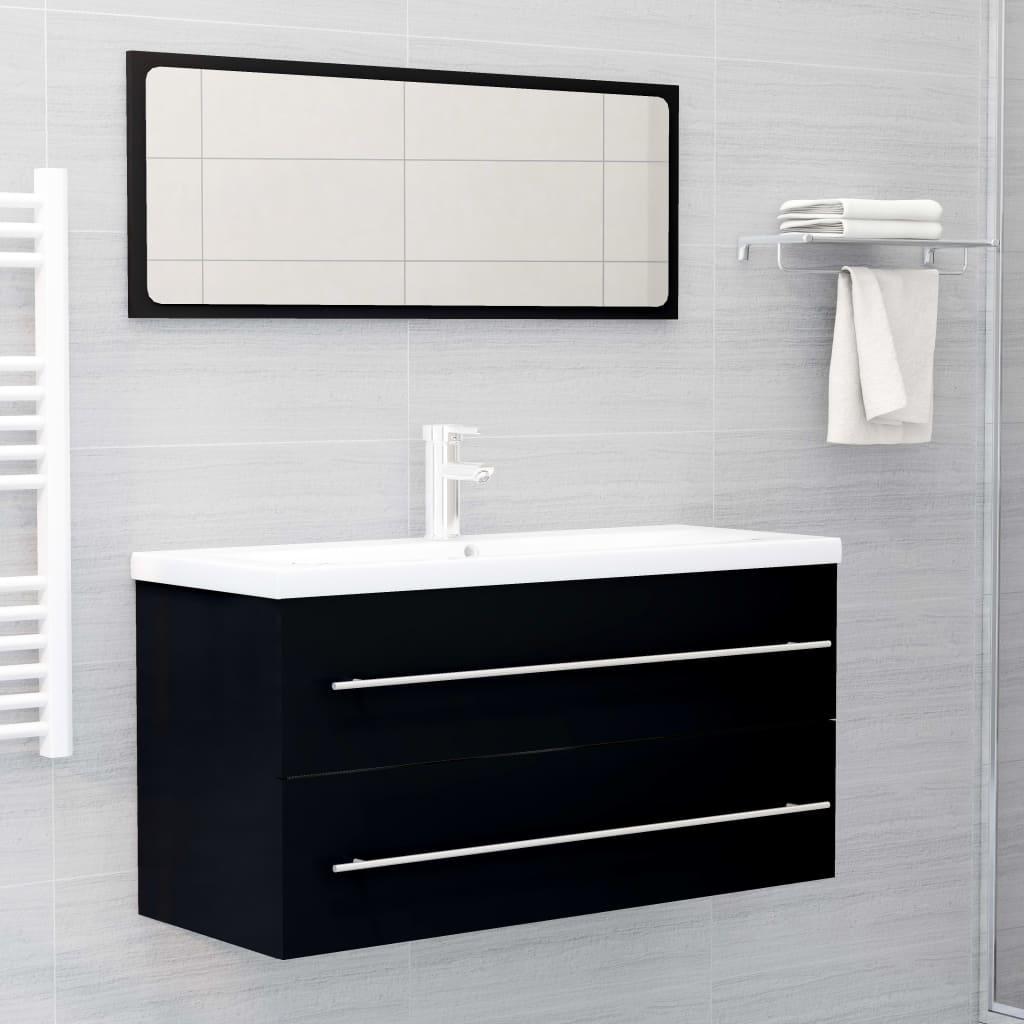 Wastafelkast 100X38,5X48 Cm Spaanplaat Zwart