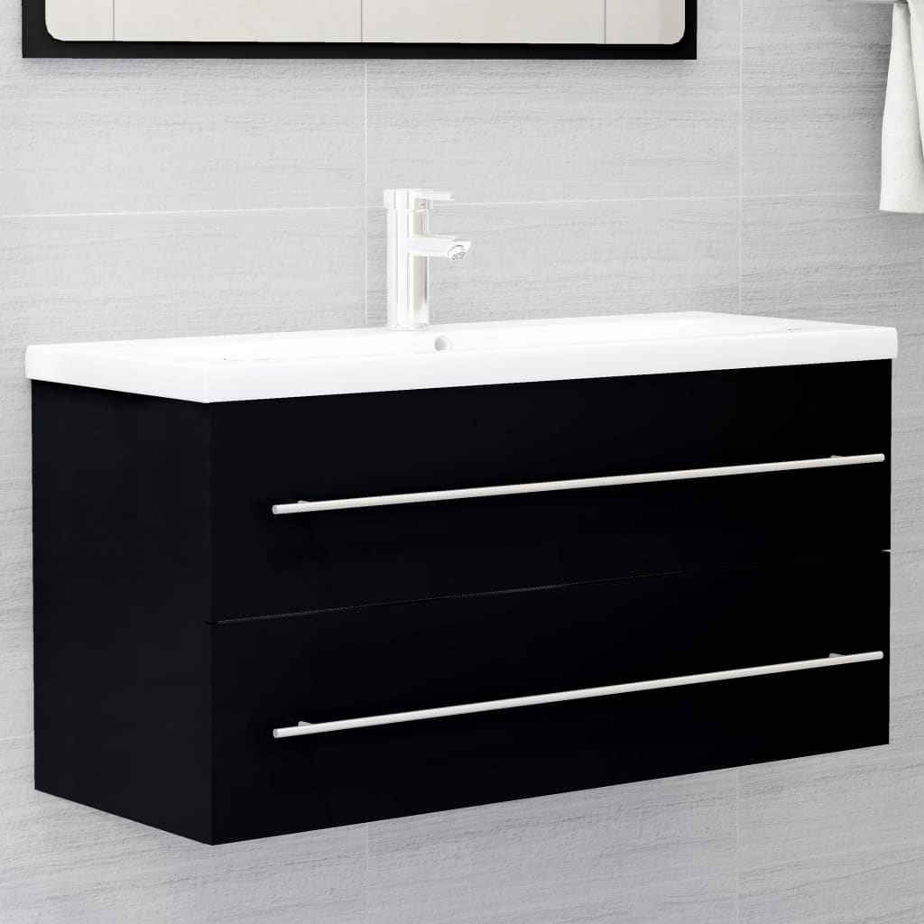 Wastafelkast 100X38,5X48 Cm Spaanplaat Zwart