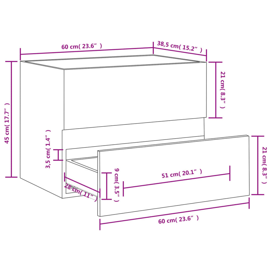Wastafelkast 60X38,5X45 Cm Spaanplaat 60 x 38.5 x 45 cm Wit