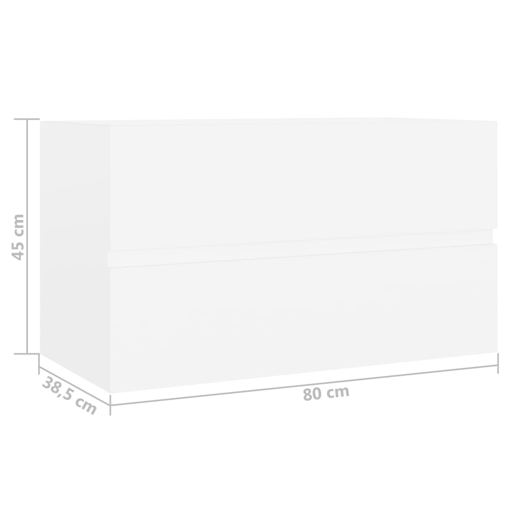Wastafelkast 80X38,5X45 Cm Spaanplaat 80 x 38.5 x 45 cm Wit