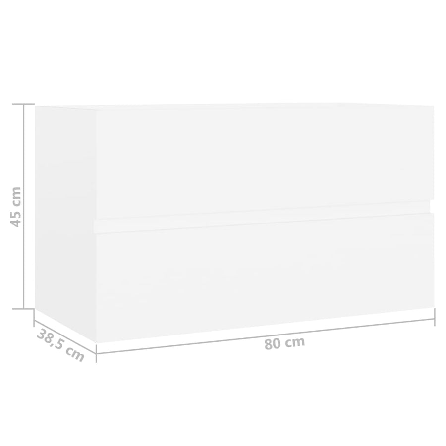 Wastafelkast 80X38,5X45 Cm Spaanplaat 80 x 38.5 x 45 cm Wit
