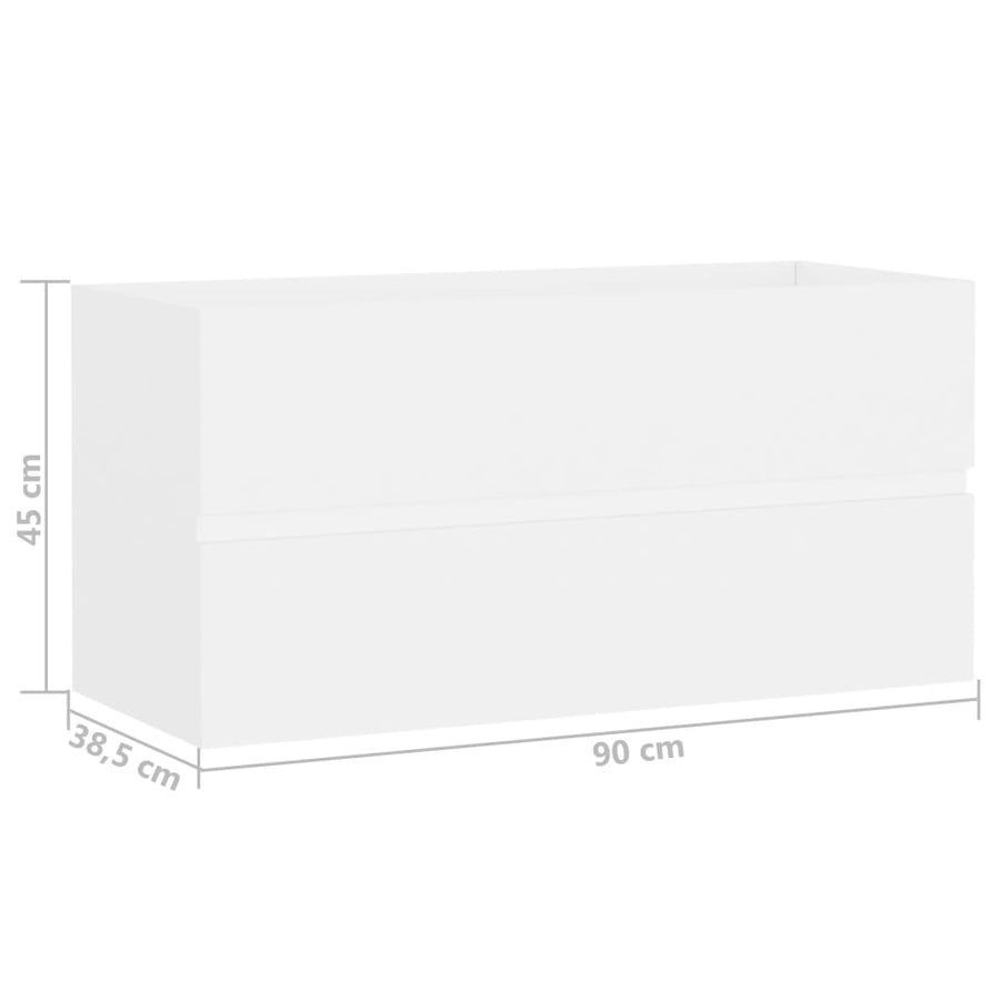 Wastafelkast 90X38,5X45 Cm Spaanplaat 90 x 38.5 x 45 cm Wit