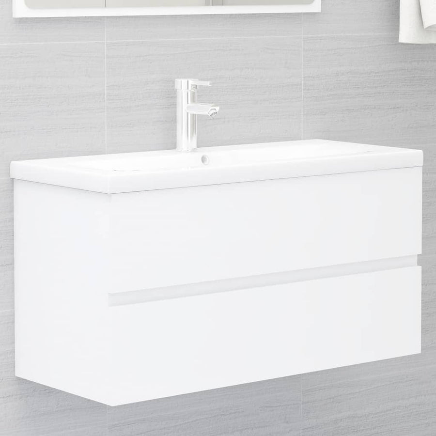 Wastafelkast 90X38,5X45 Cm Spaanplaat 90 x 38.5 x 45 cm Wit