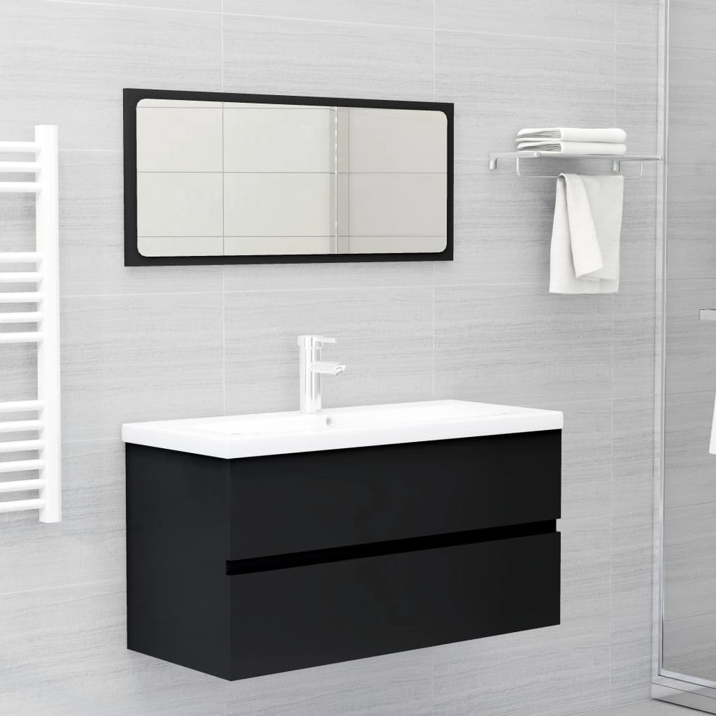 Wastafelkast 90X38,5X45 Cm Spaanplaat 90 x 38.5 x 45 cm Zwart