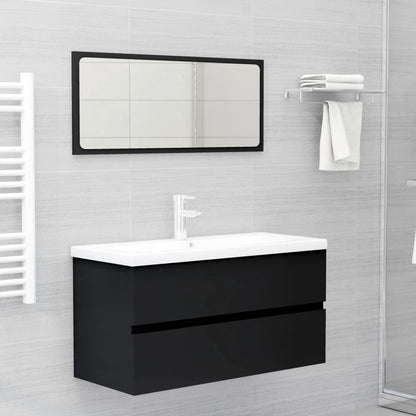 Wastafelkast 90X38,5X45 Cm Spaanplaat 90 x 38.5 x 45 cm Zwart