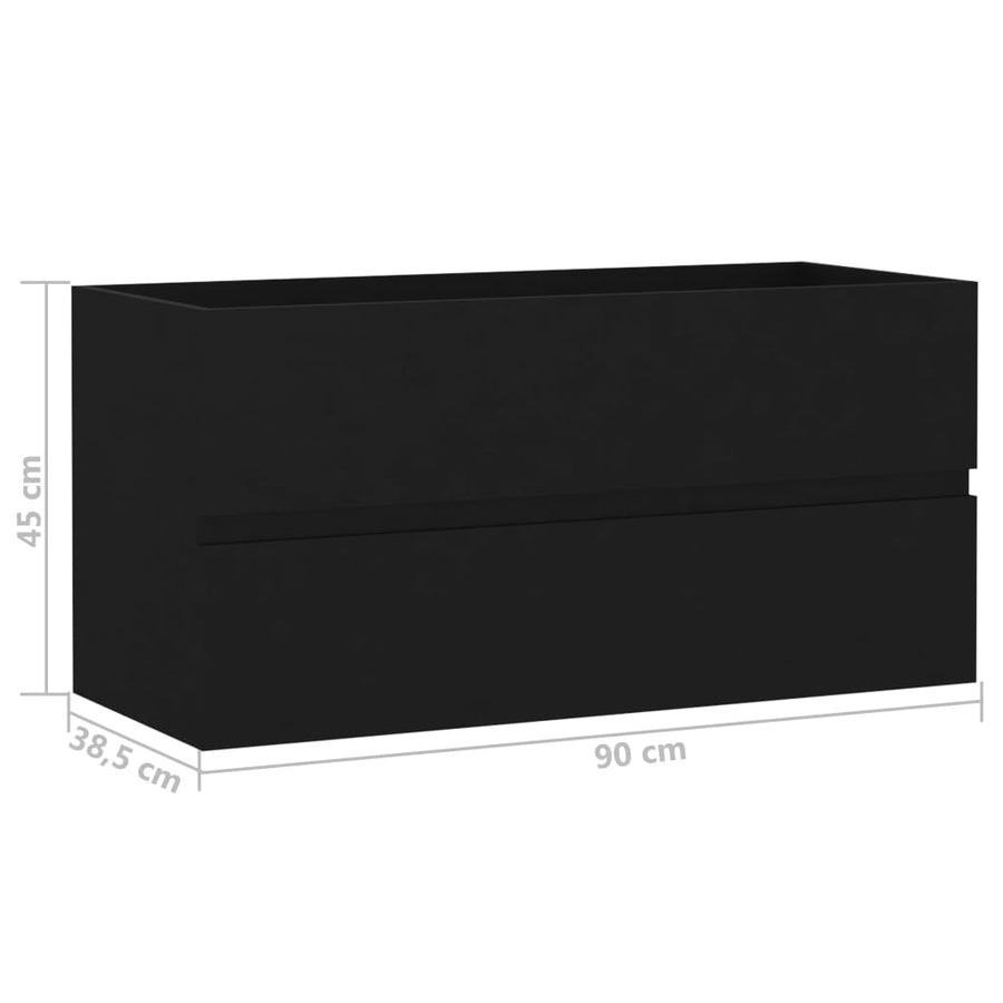 Wastafelkast 90X38,5X45 Cm Spaanplaat 90 x 38.5 x 45 cm Zwart