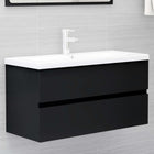 Wastafelkast 90x38,5x45 cm spaanplaat zwart