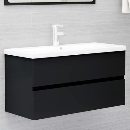 Wastafelkast 90X38,5X45 Cm Spaanplaat 90 x 38.5 x 45 cm Zwart