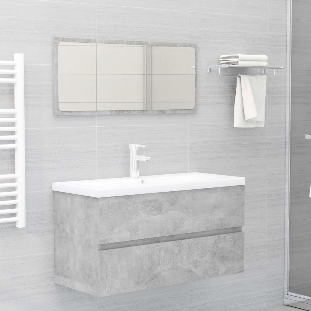 Wastafelkast 90X38,5X45 Cm Spaanplaat 90 x 38.5 x 45 cm Betongrijs