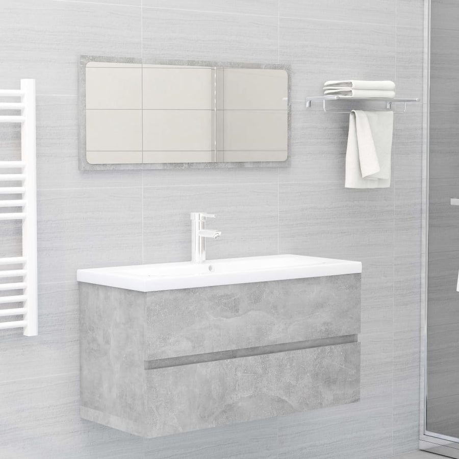 Wastafelkast 90X38,5X45 Cm Spaanplaat 90 x 38.5 x 45 cm Betongrijs