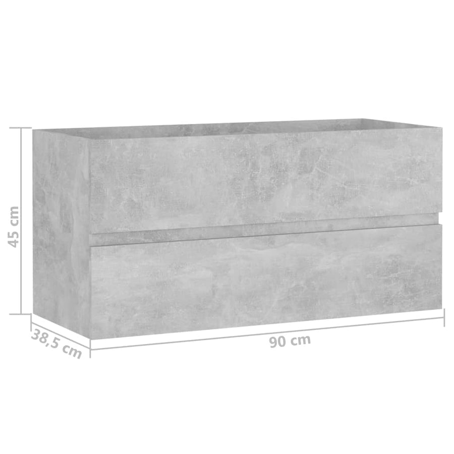 Wastafelkast 90X38,5X45 Cm Spaanplaat 90 x 38.5 x 45 cm Betongrijs
