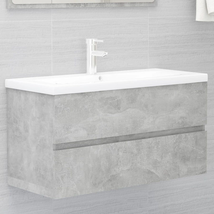 Wastafelkast 90X38,5X45 Cm Spaanplaat 90 x 38.5 x 45 cm Betongrijs
