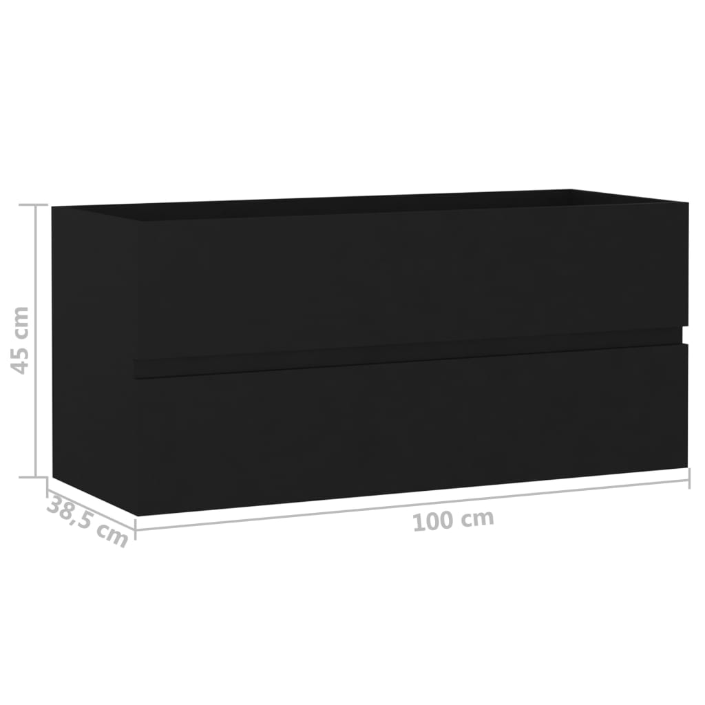 Wastafelkast 00X38,5X45 Cm Spaanplaat 100 x 38.5 x 45 cm Zwart