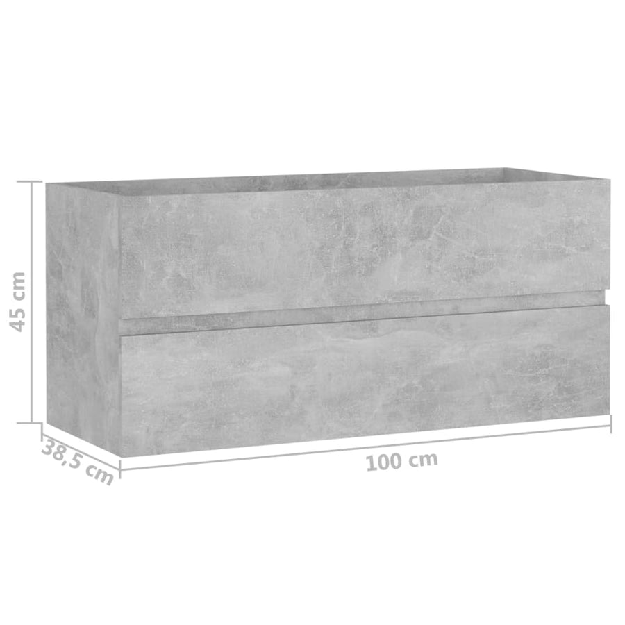 Wastafelkast 00X38,5X45 Cm Spaanplaat 100 x 38.5 x 45 cm Betongrijs