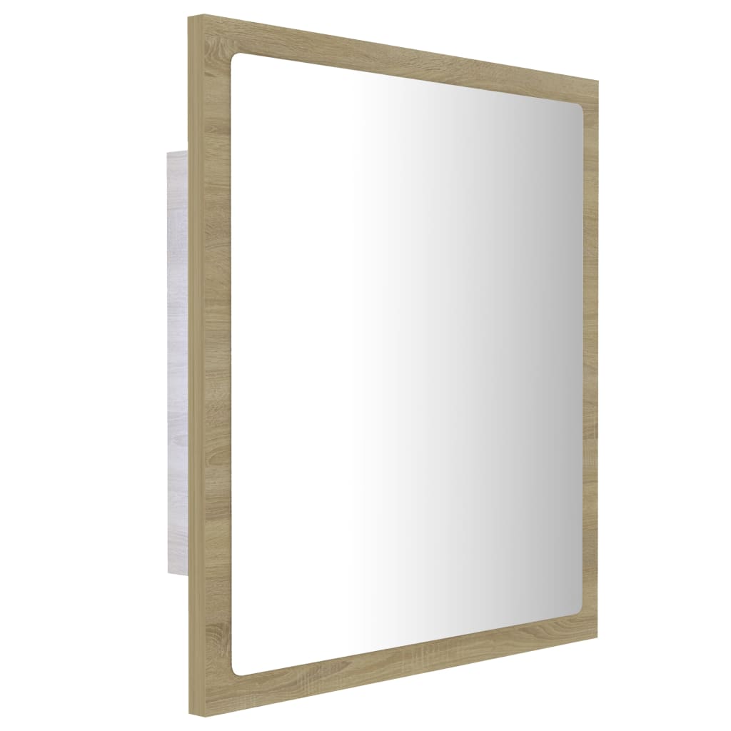 Badkamerspiegel Led 40X8,5X37 Cm Acryl Kleurig Sonoma eiken