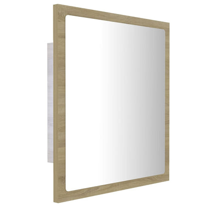 Badkamerspiegel Led 40X8,5X37 Cm Acryl Kleurig Sonoma eiken