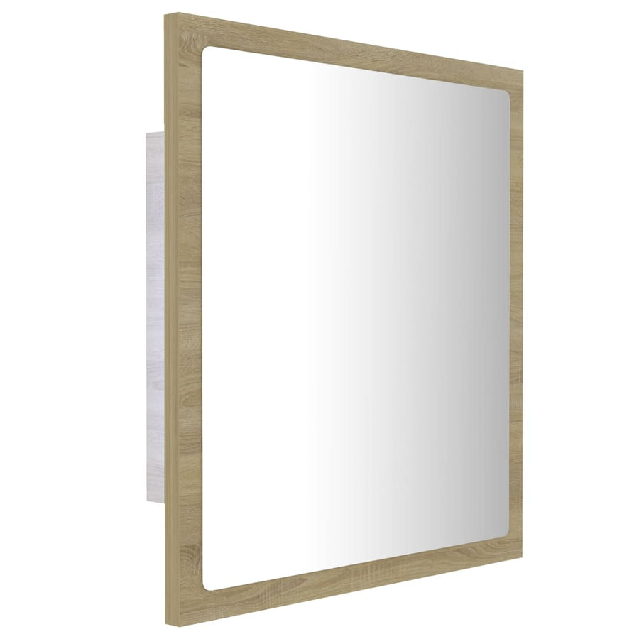 Badkamerspiegel Led 40X8,5X37 Cm Acryl Kleurig Sonoma eiken
