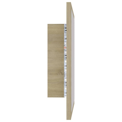 Badkamerspiegel Led 40X8,5X37 Cm Acryl Kleurig Sonoma eiken