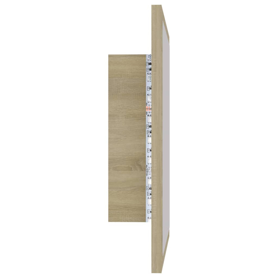Badkamerspiegel Led 40X8,5X37 Cm Acryl Kleurig Sonoma eiken