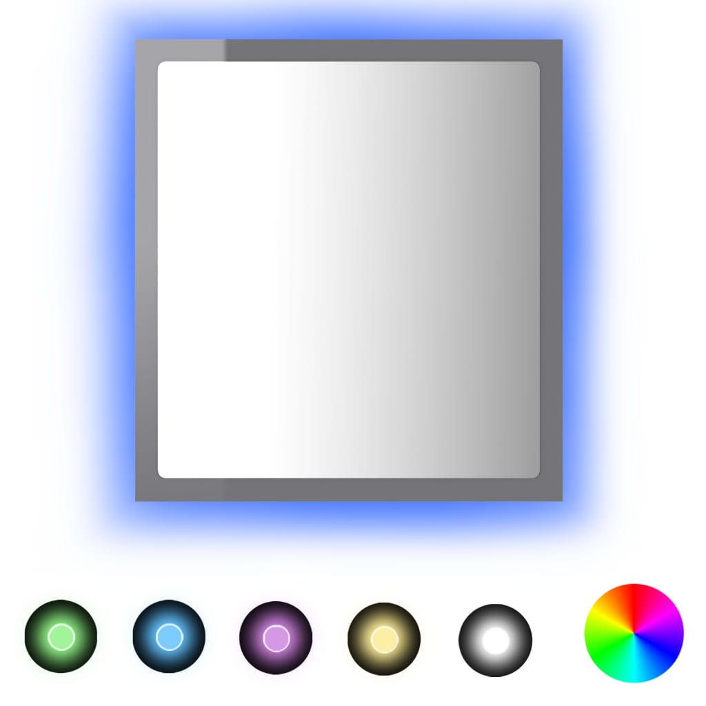 Badkamerspiegel LED 40x8,5x37 cm acryl hoogglans grijs