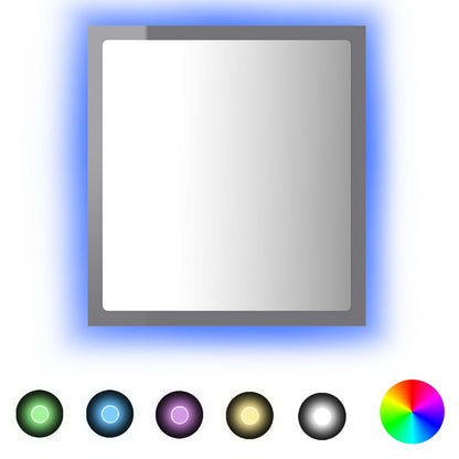 Badkamerspiegel LED 40x8,5x37 cm acryl hoogglans grijs