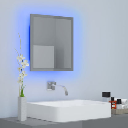Badkamerspiegel LED 40x8,5x37 cm acryl hoogglans grijs
