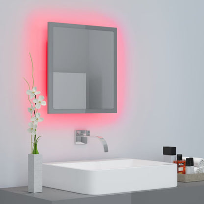 Badkamerspiegel LED 40x8,5x37 cm acryl hoogglans grijs